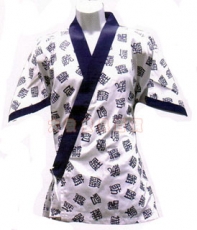 日式廚師服(魚字花配藍肩帶)